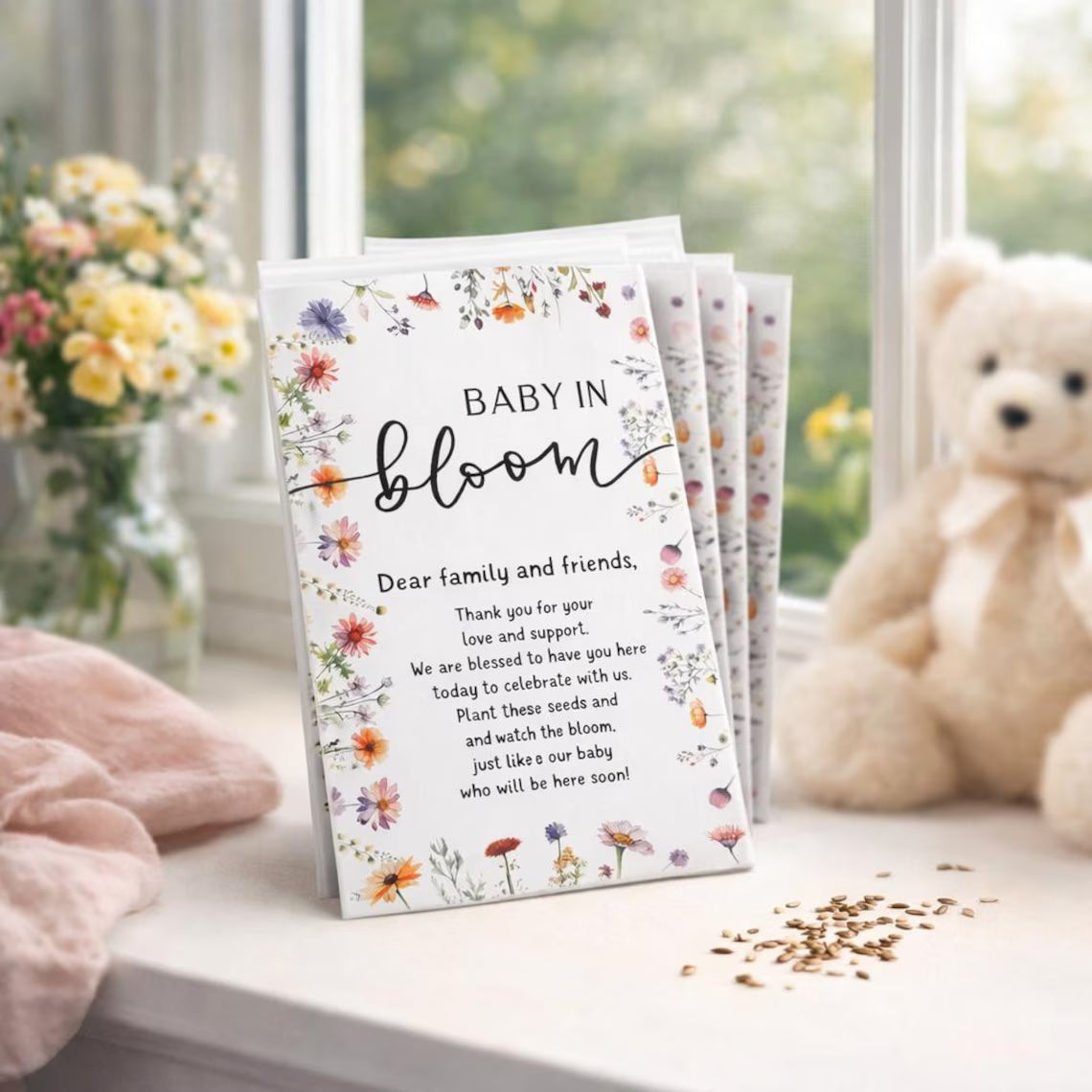 Baby in Bloom Seed Favors 25 Pack, Wildflower Baby Shower Favors