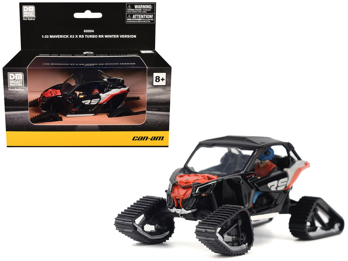 Can-Am Maverick X3 X RS Turbo RR Winter Version Chalk Gray and Magma Red with Driver Figure 1/32 Diecast Model by BRP Models  free shipping USA