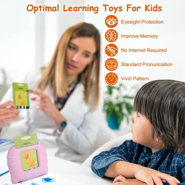 224 Words Kid Talking Flash Cards 112 Card Electronic Cognitive Audio Reading Machine, Animals