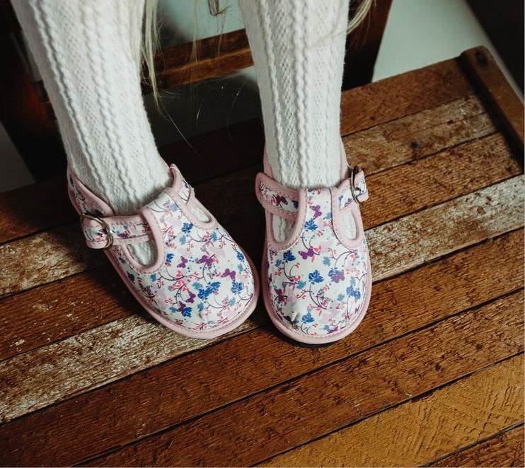 Children's Floral Mary Jane Dress Shoes – Removable Soles