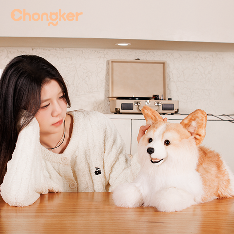 2.2lbs Corgi Dog Plush – Handmade Realistic Weighted for Dog Lovers & Kids