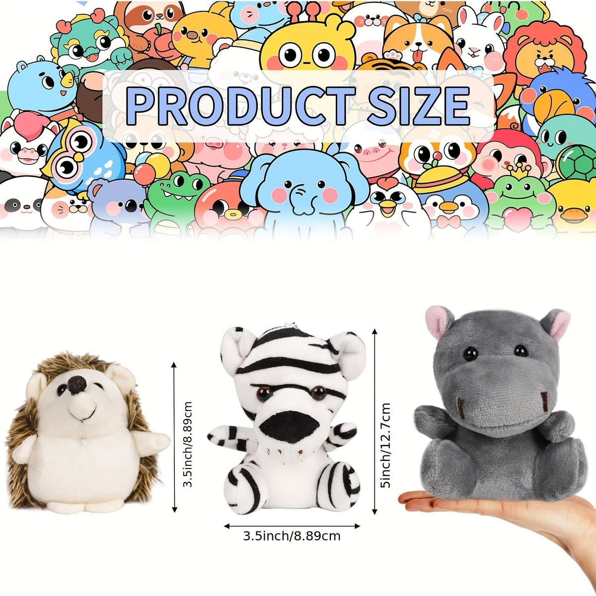 12-Pack Mini Forest Animal Plush Toys — 4.5 in (11 cm) Stuffed Animals, Bulk Party Favors & Gifts, Mixed Colors