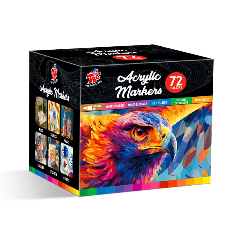 72 Colors Acrylic Paint Markers Brush Tip