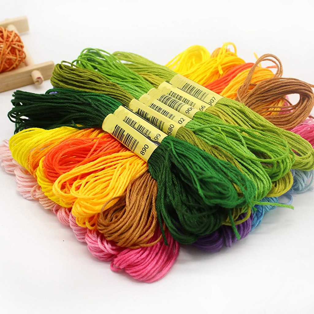 50-Color Rainbow Embroidery Floss Set – Cotton Thread for Cross Stitch, Friendship Bracelets & Fiber Arts Crafts
