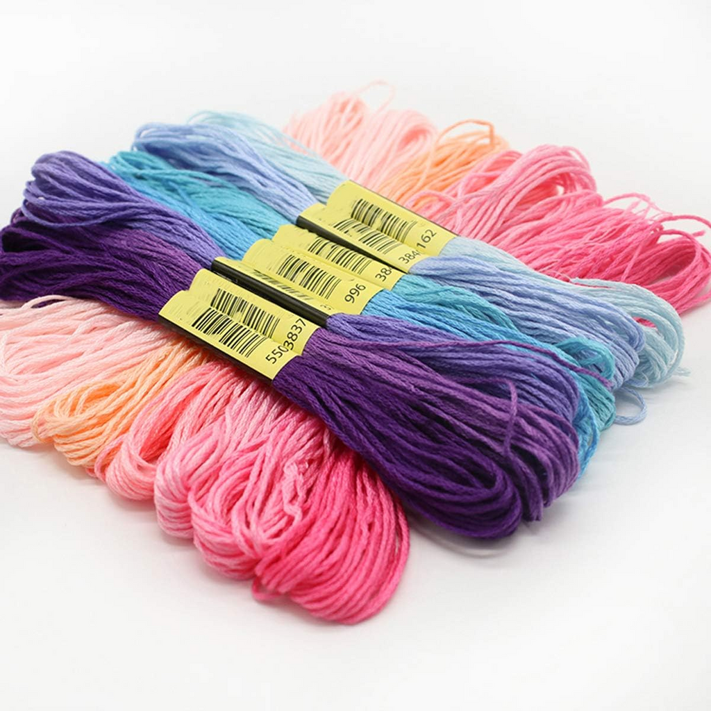 50-Color Rainbow Embroidery Floss Set – Cotton Thread for Cross Stitch, Friendship Bracelets & Fiber Arts Crafts