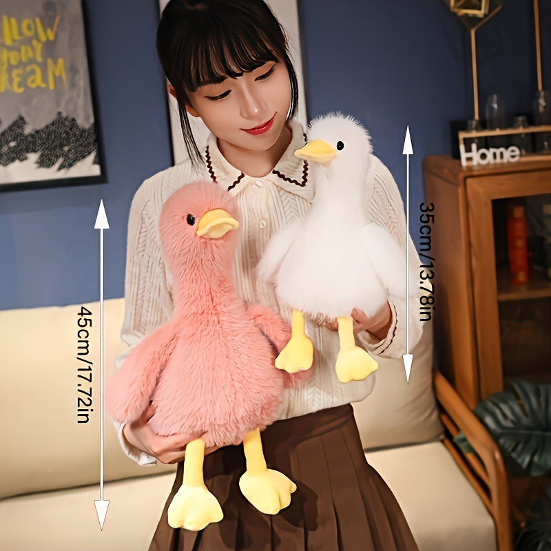 Cute Duck Plush Toy - Super Soft Cartoon Stuffed Animal (Yellow, Pink, White, Black) - Polyester Gift for Kids, Halloween & Christmas