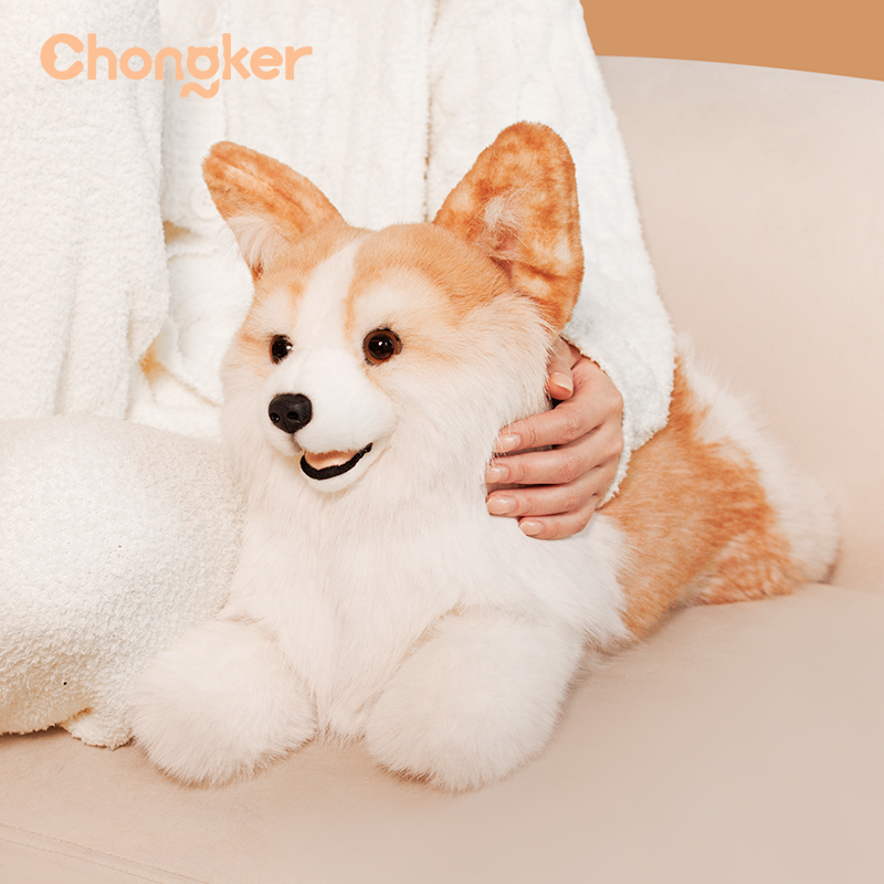 2.2lbs Corgi Dog Plush – Handmade Realistic Weighted for Dog Lovers & Kids