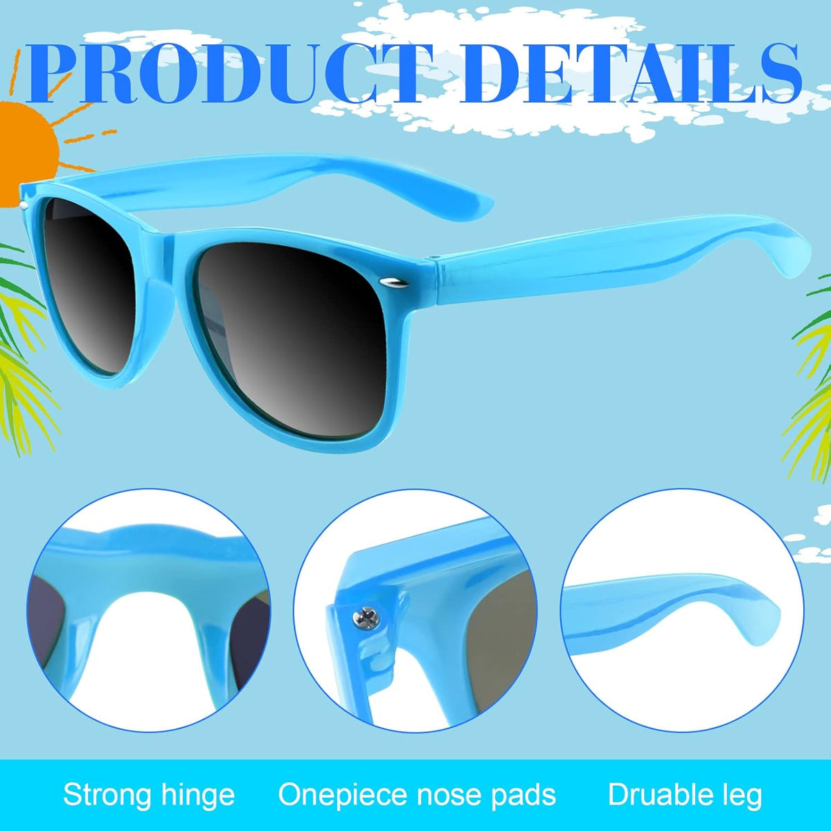 New Morcheiong 11pc Kids Blue Frame Pack Party Sunglasses Party Favors