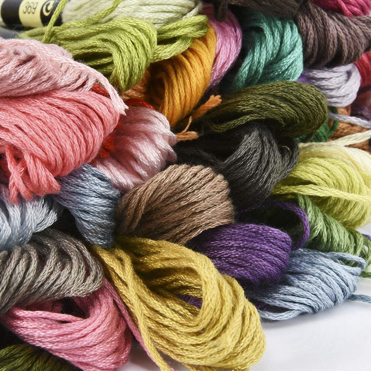 50-Color Rainbow Embroidery Floss Set – Cotton Thread for Cross Stitch, Friendship Bracelets & Fiber Arts Crafts