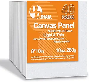 8x10 Canvas Boards for Painting – 40-Pack | Art & Craft Painting Panels for Kids, Students, Homeschool & Classroom