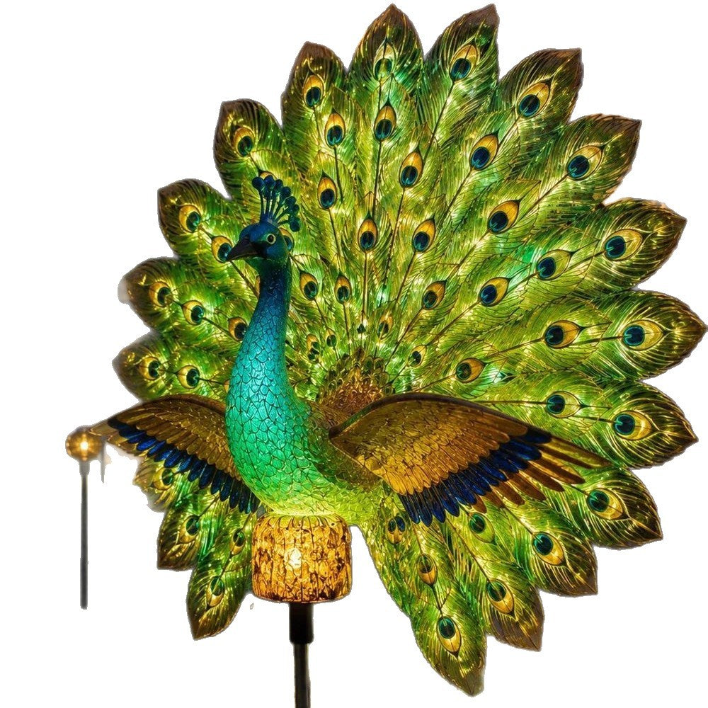 Cross-border New Product Solar Peacock Garden Sculpture