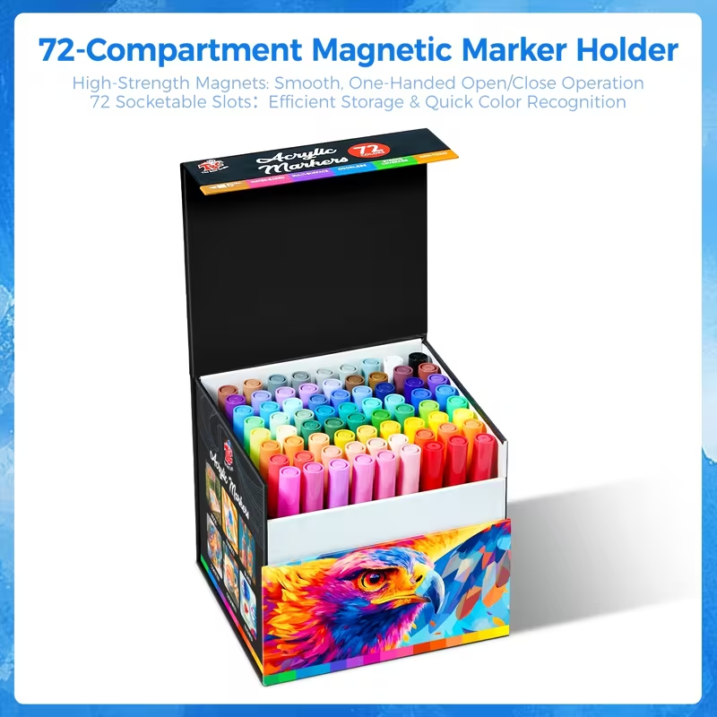 72 Colors Acrylic Paint Markers Brush Tip
