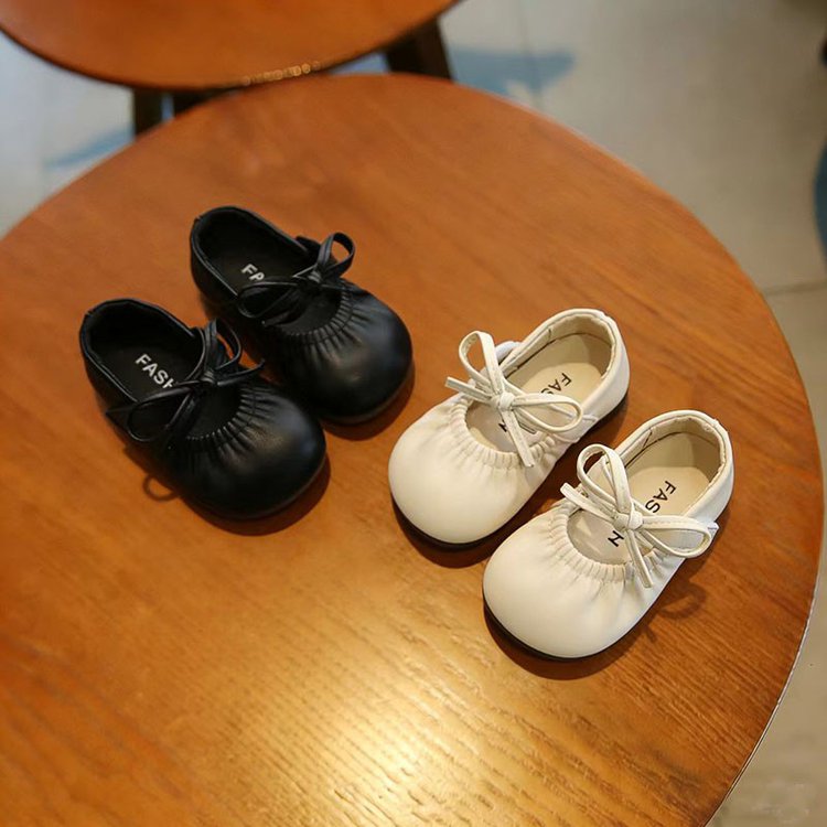 Girls' Single Shoes, Small Leather Shoes, Velcro, Children's Princess Shoes
