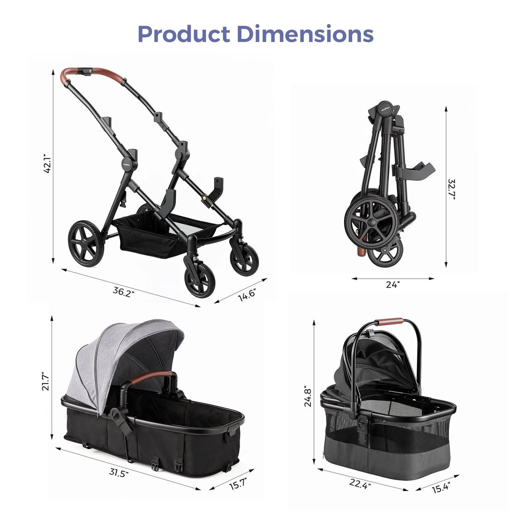 Momfann 3-in-1 Stroller Wagon for Kids & Pets