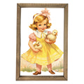 Vintage Girl with Ducklings Framed Art