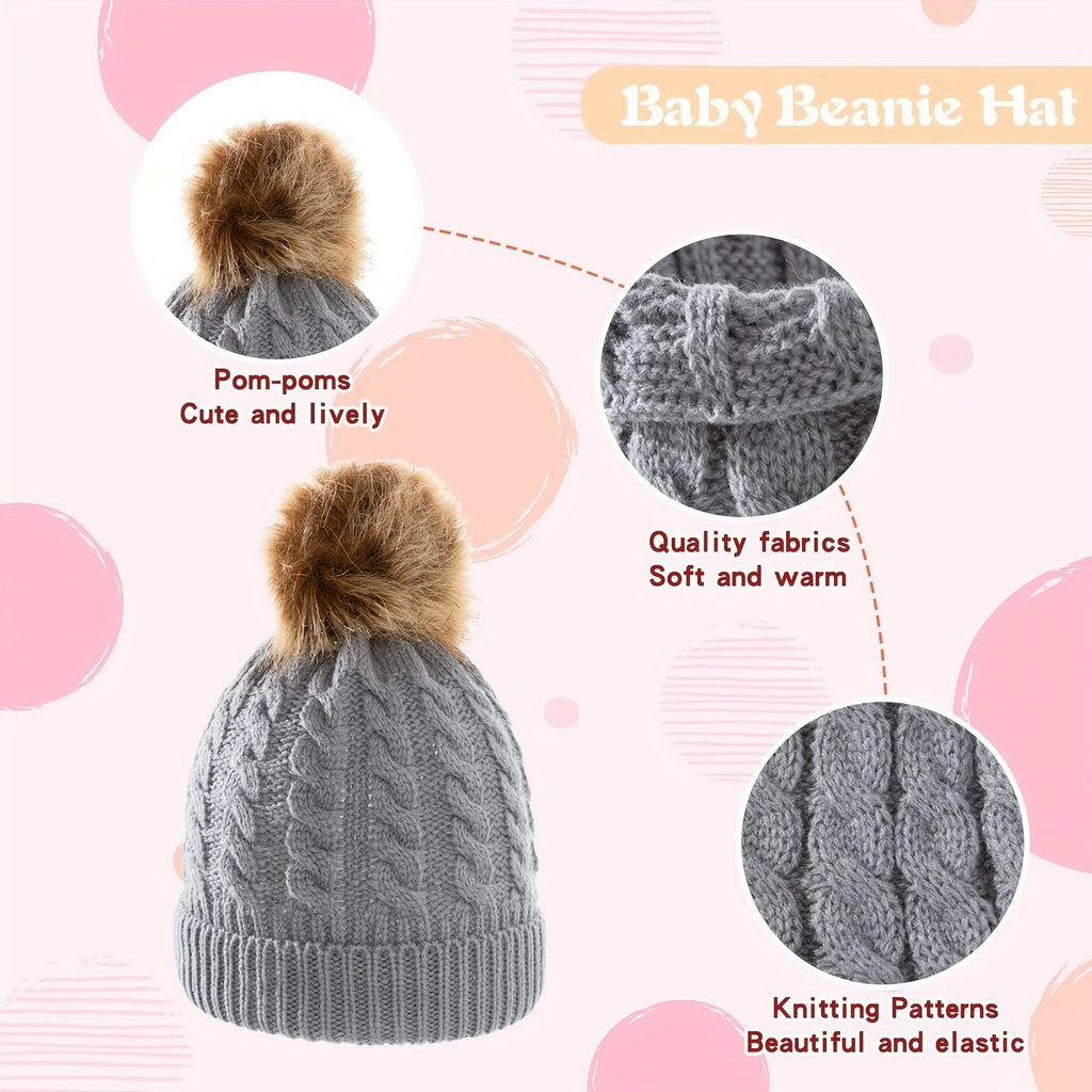 Youngsters' 3-Piece Winter Set – Cozy Knit Hat, Scarf & Gloves – Breathable & Stretch Fit for Boys & Girls – Perfect for Christmas