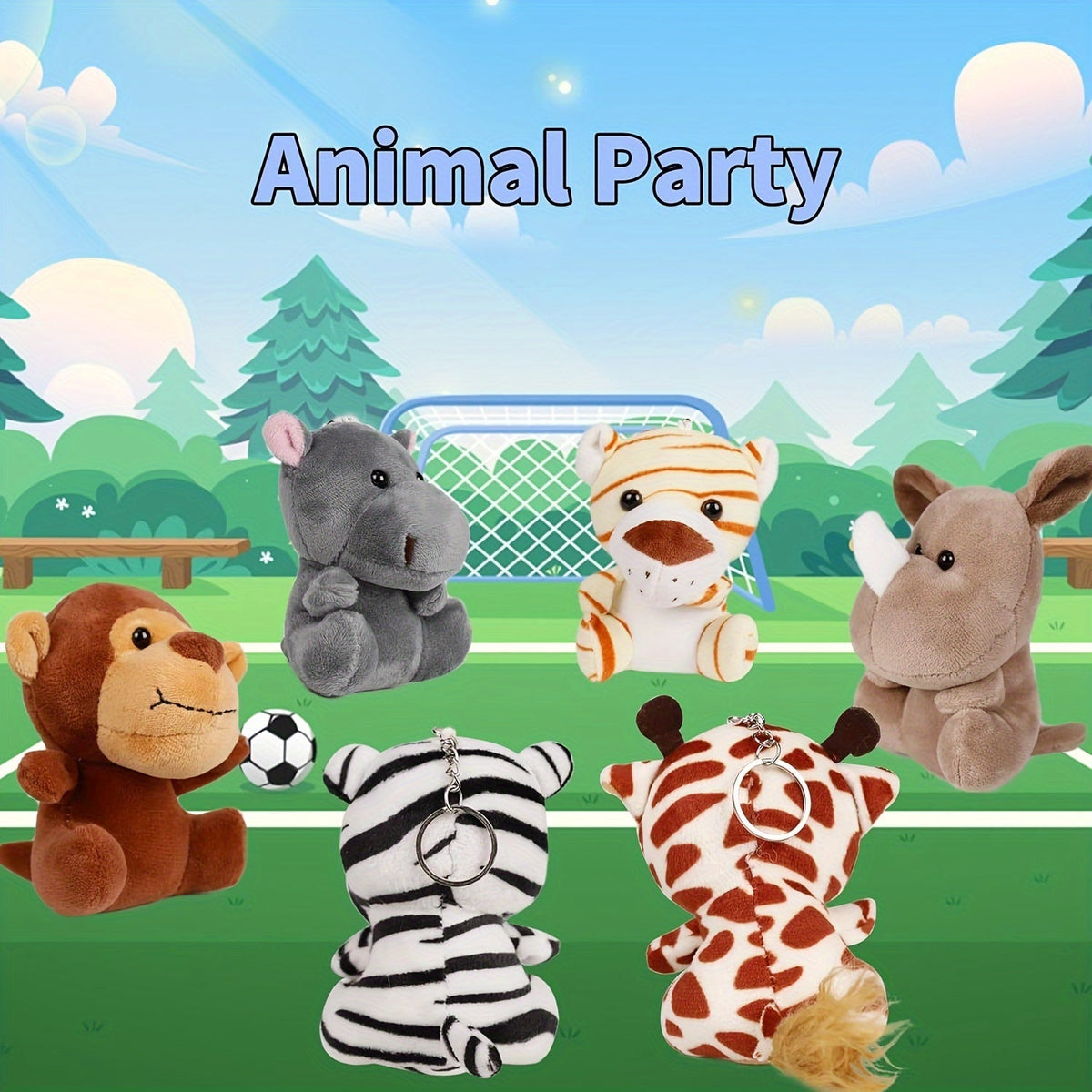 12-Pack Mini Forest Animal Plush Toys — 4.5 in (11 cm) Stuffed Animals, Bulk Party Favors & Gifts, Mixed Colors