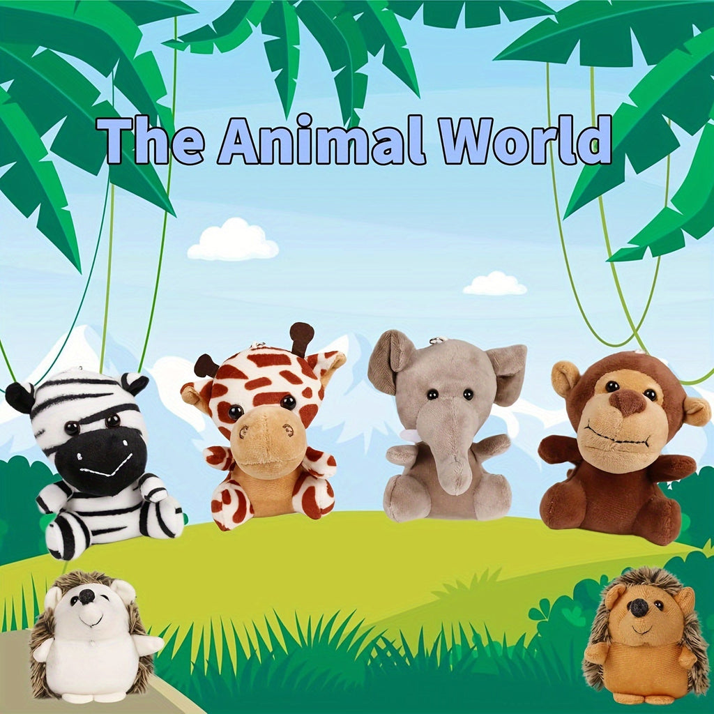 12-Pack Mini Forest Animal Plush Toys — 4.5 in (11 cm) Stuffed Animals, Bulk Party Favors & Gifts, Mixed Colors