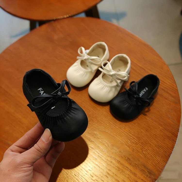 Girls' Single Shoes, Small Leather Shoes, Velcro, Children's Princess Shoes