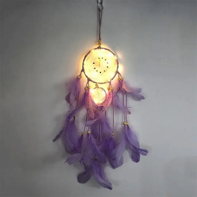 LED Feather Dream Catcher Hanging Decoration