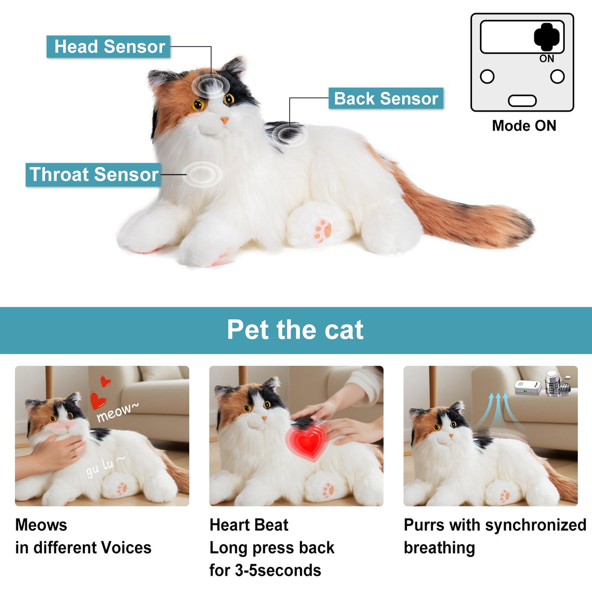 Percy Essential – Lifelike Interactive Robot Cat Companion for Seniors