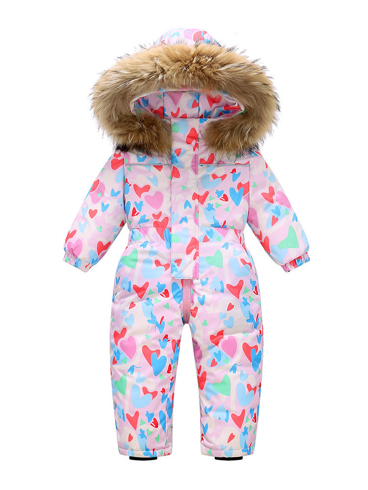 Modern Trend NEW Children's Clothing Jacket Snow Wear Coat Jumpsuit for Girls And Boys Winter Ski Suit For Kids