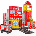 Fire Station Magnetic Building Set – STEM Engineering & Construction Learning Kit