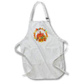Apron - Happy Turkey Day Pumpkins Autumn Leaves Wreath Autumn and Thanksgiving