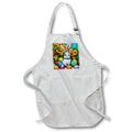 Apron - Cute Easter bunny, painted eggs, yellow flowers in the spring garden Alexis Design - Holidays Easter