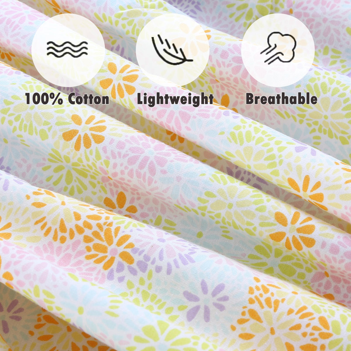 3 Piece Crib/Toddler Cotton Fitted Sheets Pink Purple Colorful Dahlia Floral Dot