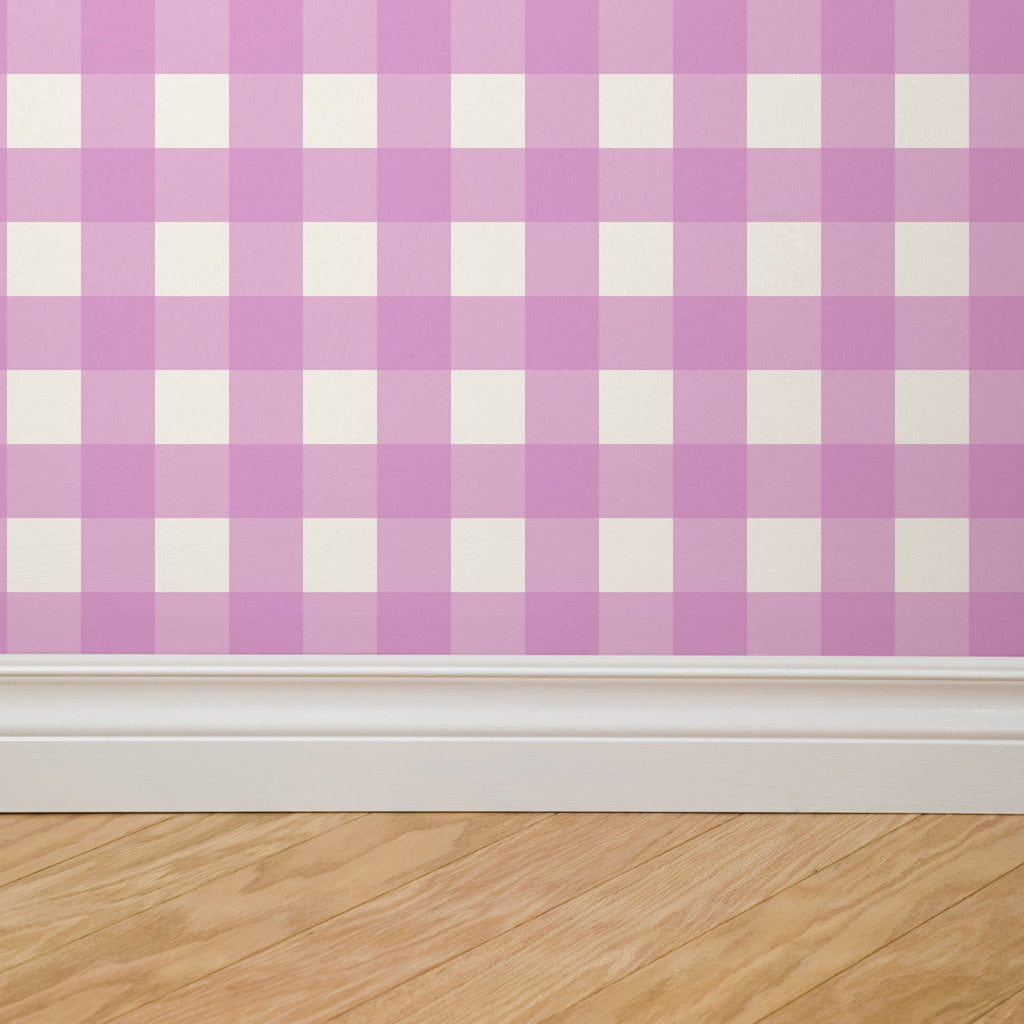Simply Gingham Small (Purple) Wallpaper