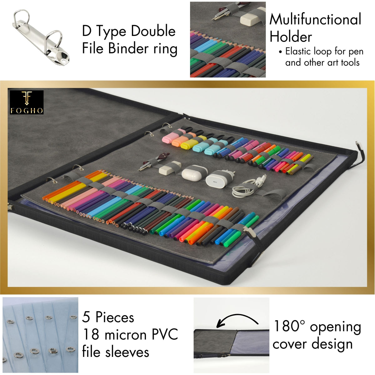 Leather Binder Leather Portfolio Gifts For Painters - Portfolio Binder- Art Supplies Organizer