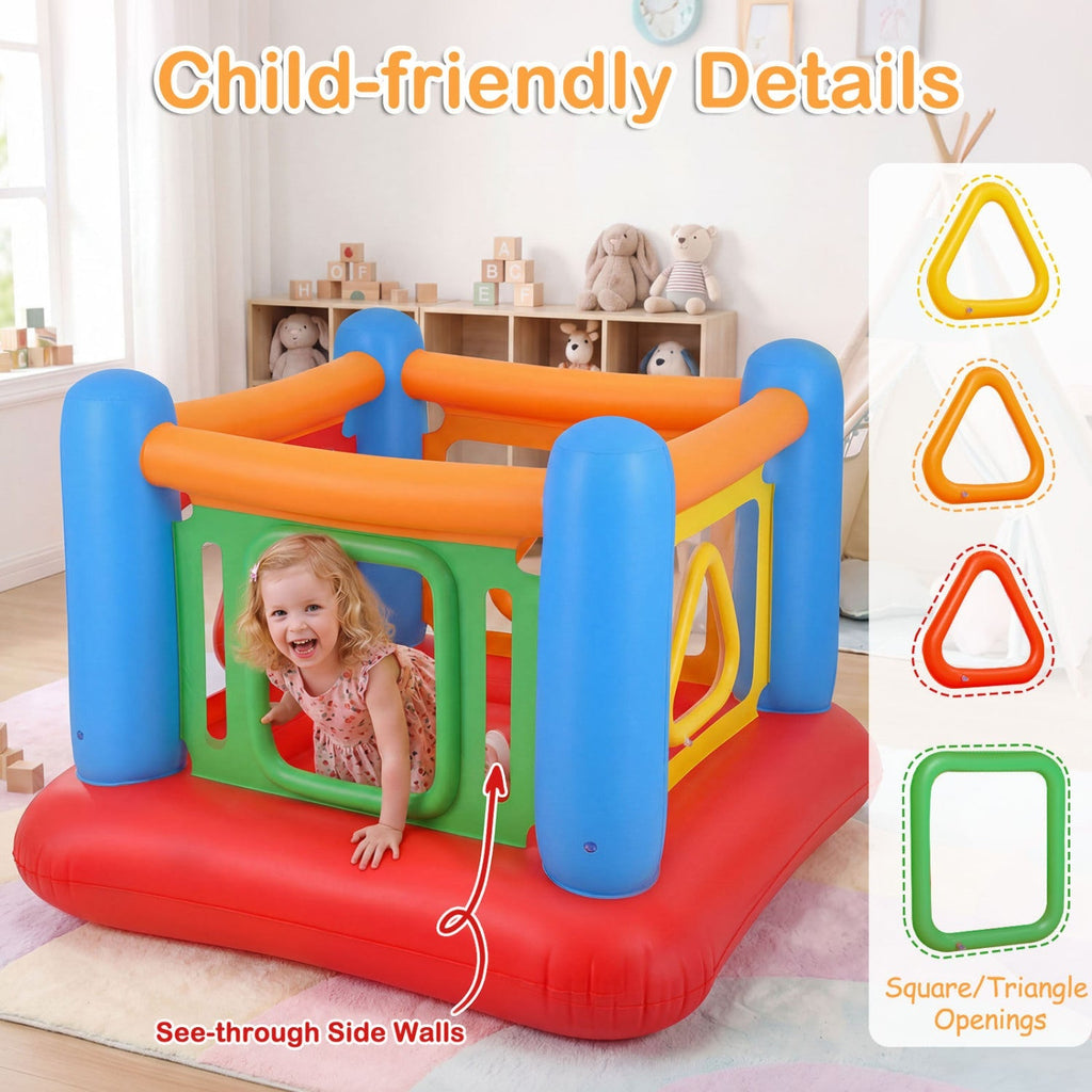 Inflatable Bounce House for Kids with Transparent Side Walls
