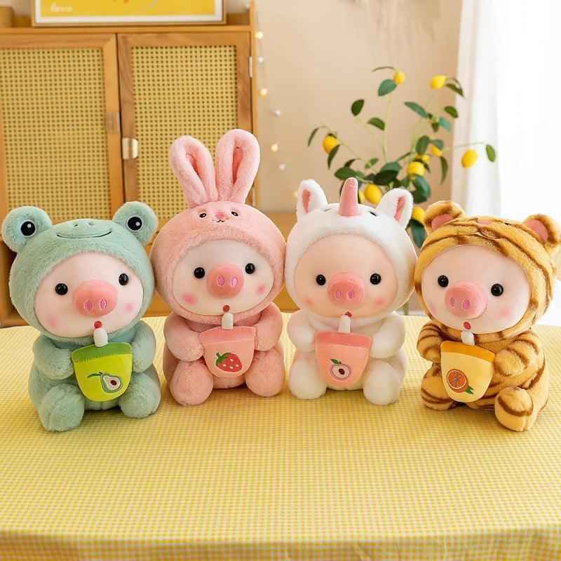 Pig Boba Plush Toy Cute Bubble Tea Stuffed Animal for Kids