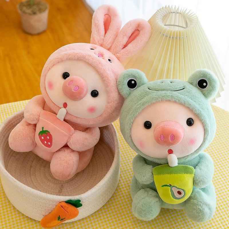 Pig Boba Plush Toy Cute Bubble Tea Stuffed Animal for Kids