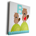 3dRose PS Animals - B for Beaver cute kids art animals - Museum Grade Canvas Wrap (cw_130523)