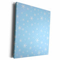 3dRose PS Christmas - White and Blue Snowflakes Christmas winter weather art - Museum Grade Canvas Wrap (cw_130617)