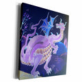 3dRose Florene Childrens Art - Kids Purple Dragon - Museum Grade Canvas Wrap (cw_34842)