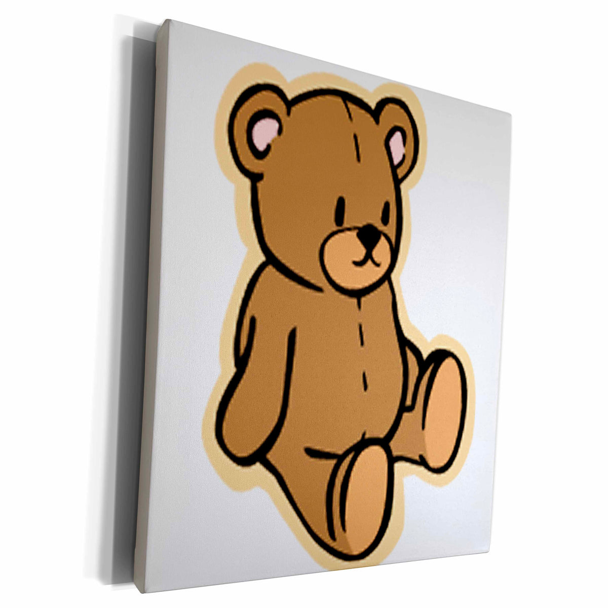 3dRose Florene Childrens Art - Cute Brown Teddy Bear - Museum Grade Canvas Wrap (cw_37353)