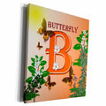 3dRose Decorative Animal Alphabet Art for children - B is for... - Museum Grade Canvas Wrap (cw_52979)