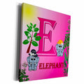 3dRose Decorative Animal Alphabet Art for children - E is for... - Museum Grade Canvas Wrap (cw_52982)