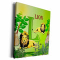 3dRose Decorative Animal Alphabet Art for children - L is for... - Museum Grade Canvas Wrap (cw_52989)