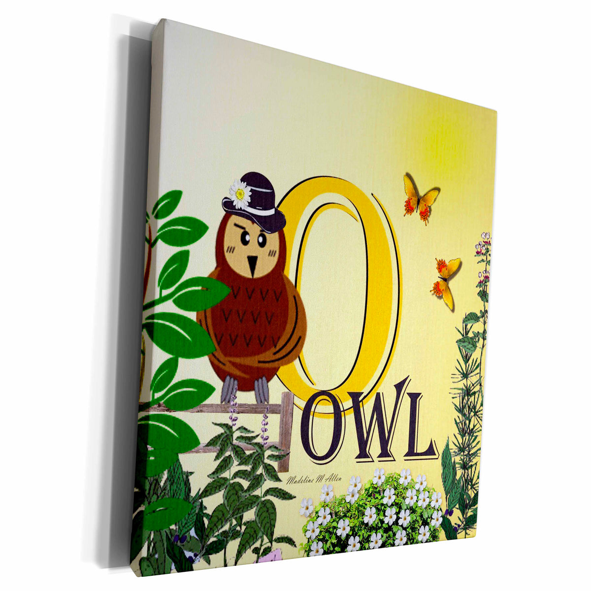 3dRose Decorative Animal Alphabet Art for children - O is for... - Museum Grade Canvas Wrap (cw_52992)