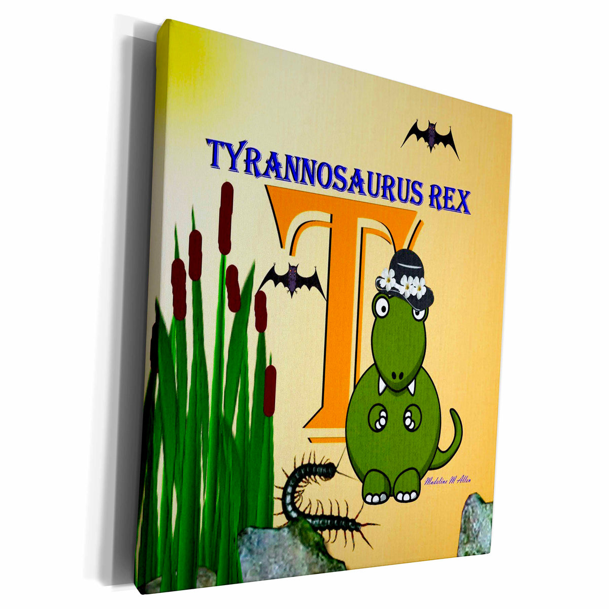 3dRose Decorative Animal Alphabet Art for children - T is for... - Museum Grade Canvas Wrap (cw_52997)