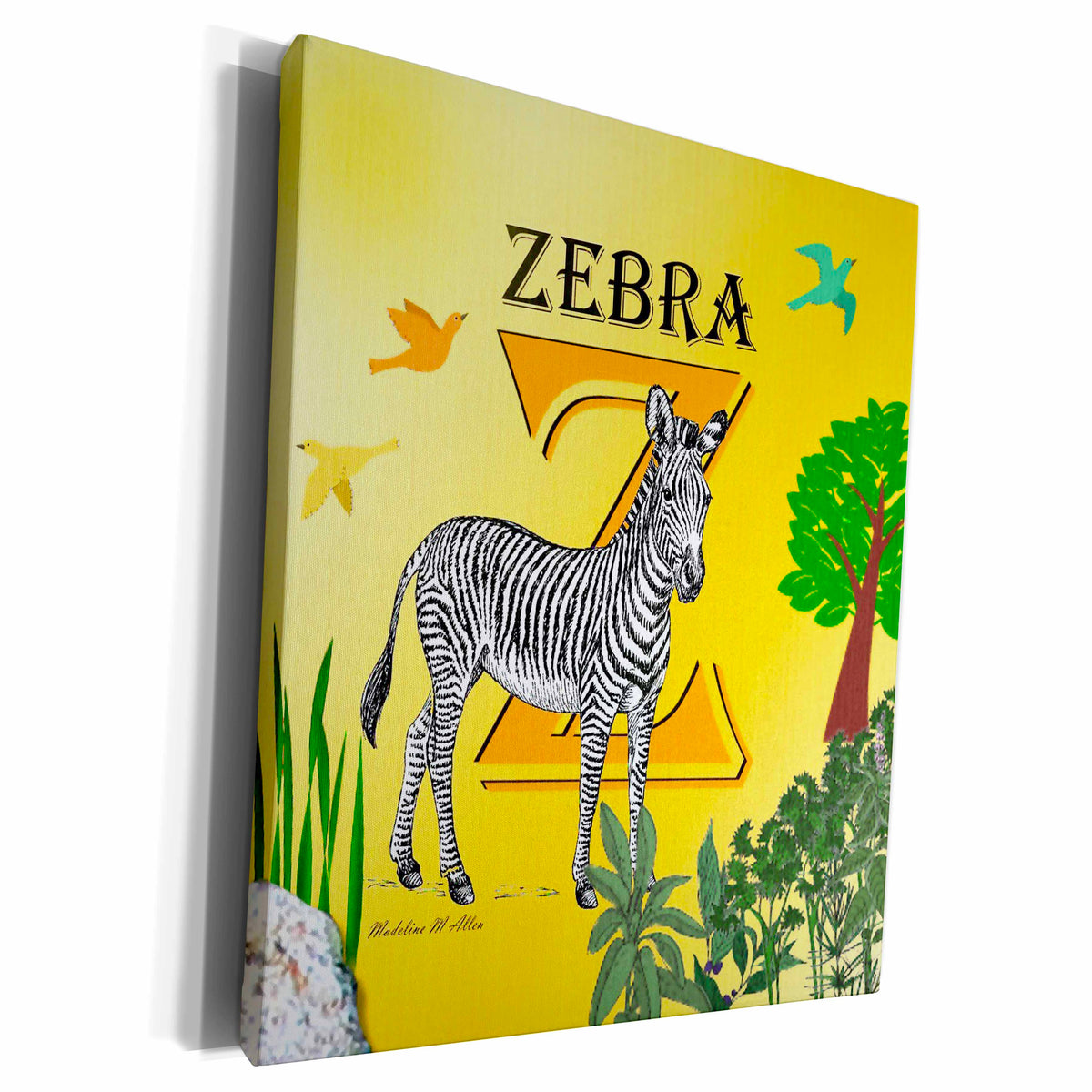 3dRose Decorative Animal Alphabet Art for children - Z is for... - Museum Grade Canvas Wrap (cw_53003)