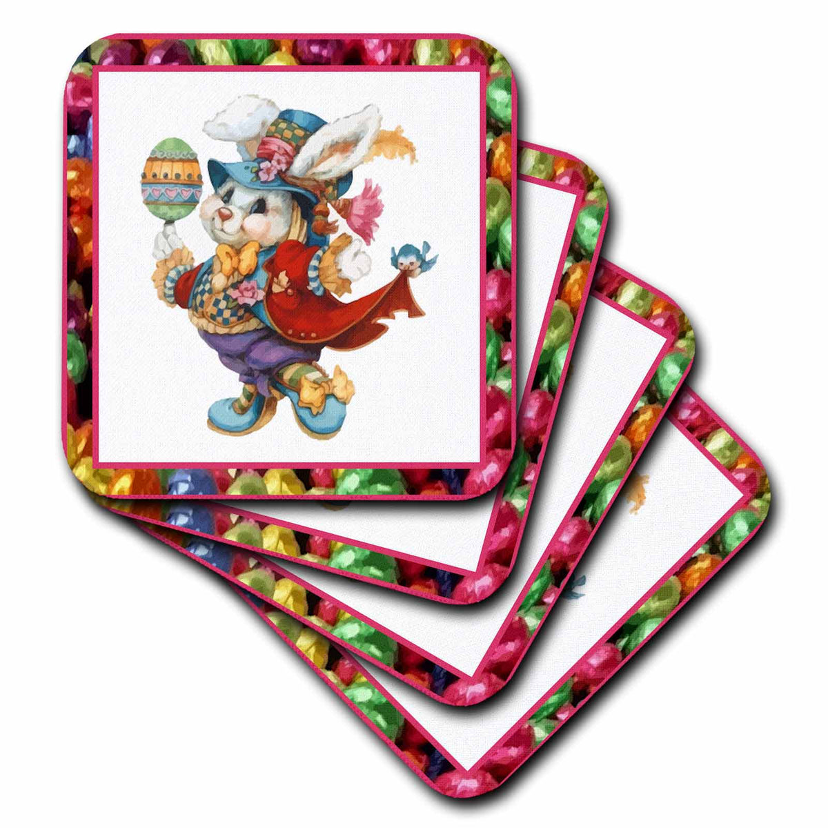 3dRose Susan Brown Designs Holiday Easter - Easter Bunny - Coasters (CST_14857)