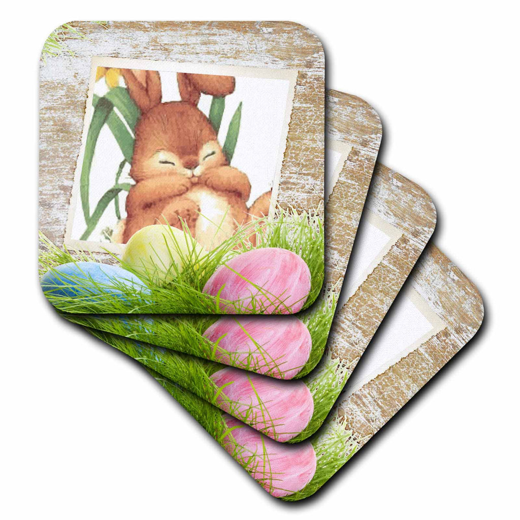 3dRose Susan Brown Designs Holiday Easter - Honey Bunny - Coasters (cst_14885)