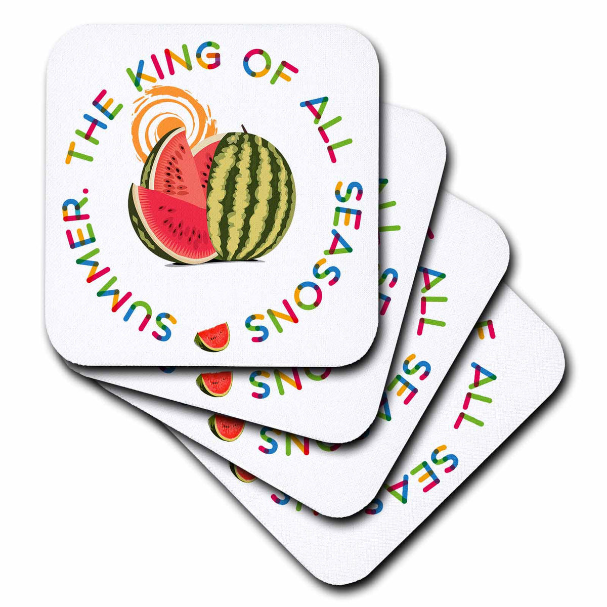 3dRose Summer. The King of All Seasons. A Colorful Summertime Gift for You - Coasters (cst-363425)