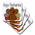 3dRose Happy Thanksgiving with A Cute Stylish Patterned Turkey - Coasters (cst-369949)