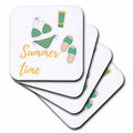 3dRose 3dRose Mary Aikeen- Summer - Image of Bikini with Text of Summer Time - Coasters (cst-383577)